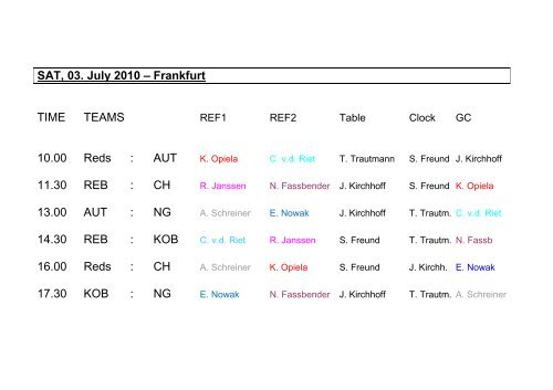 CL 2010 4. Matchday Referee Schedule - Rollstuhl-Rugby.de