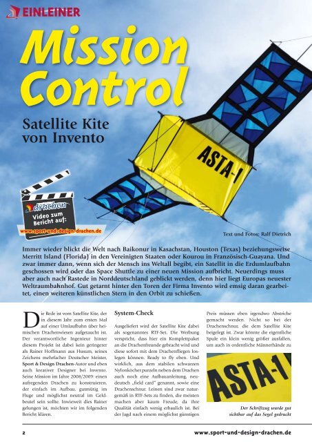 Satellite Kite von Invento - Dietrich