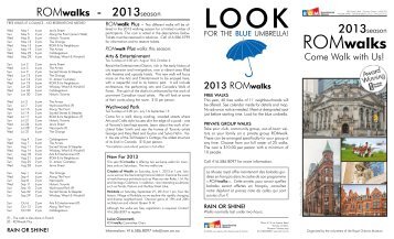 ROMwalks brochure - Royal Ontario Museum