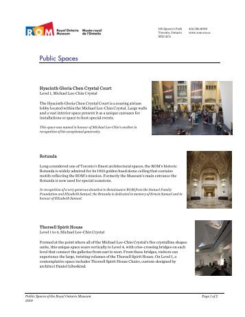 Public Spaces - Royal Ontario Museum