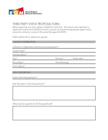 THIRD PARTY EVENT PROPOSAL FORM