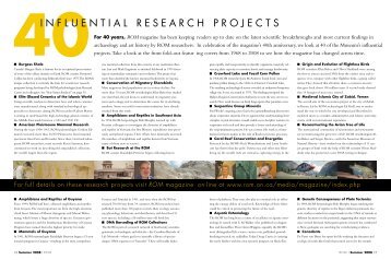 Top 40 ROM Projects - Royal Ontario Museum