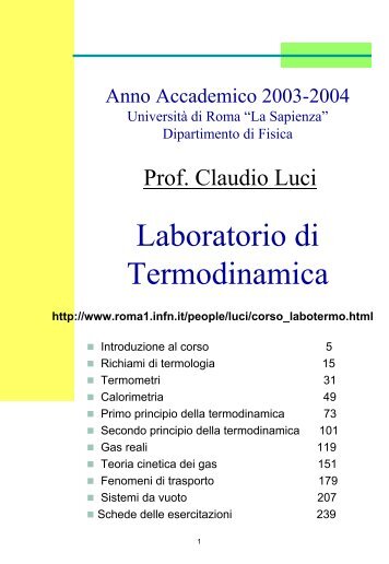 Laboratorio di Termodinamica - INFN Sezione di Roma