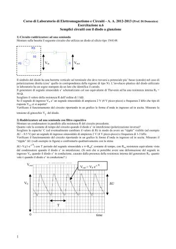 1 Corso di Laboratorio di Elettromagnetismo e Circuiti - A. A. 2012 ...