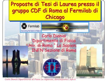Proposte di Tesi di Laurea presso il gruppo CDF di Roma al ...
