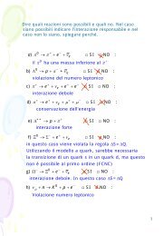 Esercizi sulle leggi di conservazione - INFN Sezione di Roma