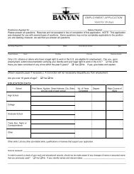 Job Application - Banyan Air Service