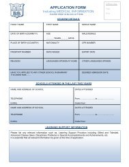 APPLICATION FORM - The British School of Bahrain