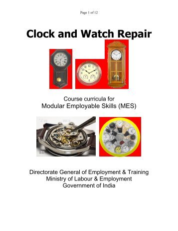 Clock and Watch Repair - Directorate General of Employment ...