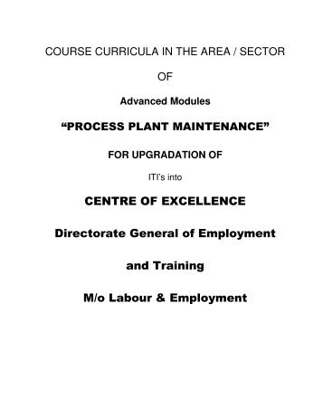 Advanced Modules Process plant maintenance - Directorate ...