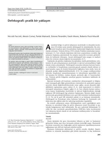 Defekografi: pratik bir yaklaÅÄ±m - Diagnostic and Interventional ...