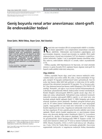 GeniÅ boyunlu renal arter anevrizmasÄ± - Diagnostic and ...