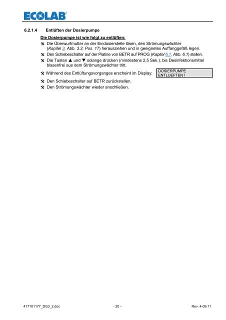 DG3 (Rev.2-II) - Ecolab Healthcare