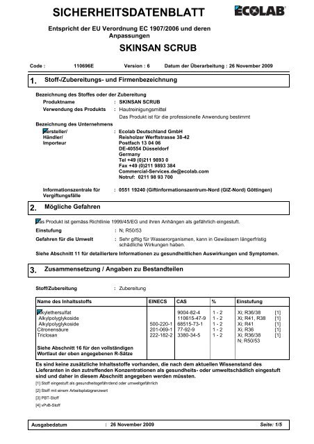 Skinsan Scrub Sicherheitsdatenblatt Ecolab Healthcare skinsan-scrub-sicherheitsdatenblatt-ecolab-healthcare