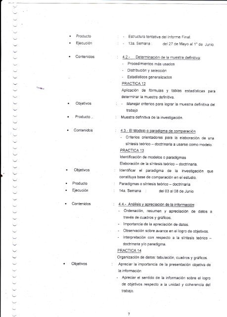 Plan de estudios - 4to año