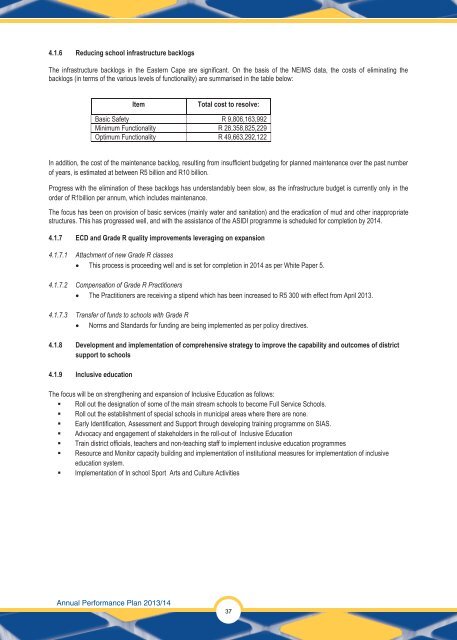 Annual Performance Plan 2013/14 - Department of Education