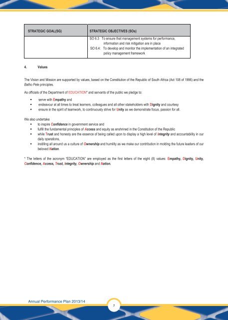 Annual Performance Plan 2013/14 - Department of Education