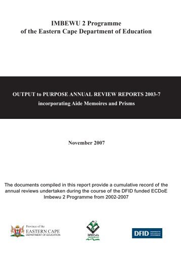 Output to Purpose Review Report - Department of Education