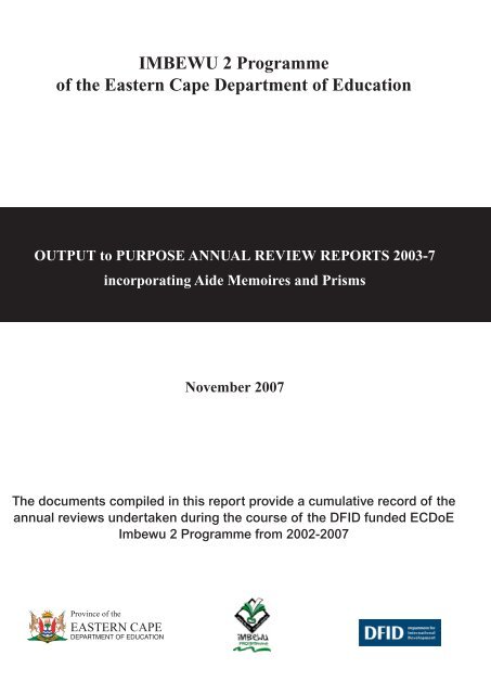 Output to Purpose Review Report - Department of Education