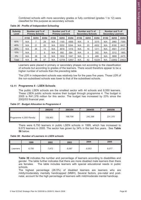 5 Year Strategic Plan 2005/06 - Department of Education