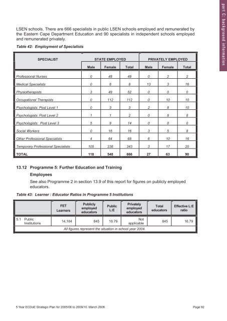 5 Year Strategic Plan 2005/06 - Department of Education