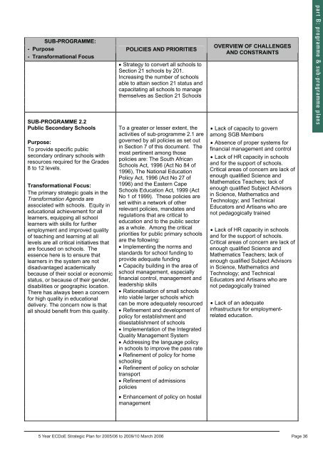 5 Year Strategic Plan 2005/06 - Department of Education