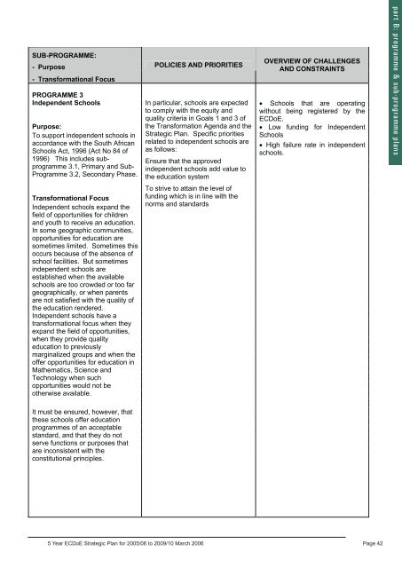 5 Year Strategic Plan 2005/06 - Department of Education