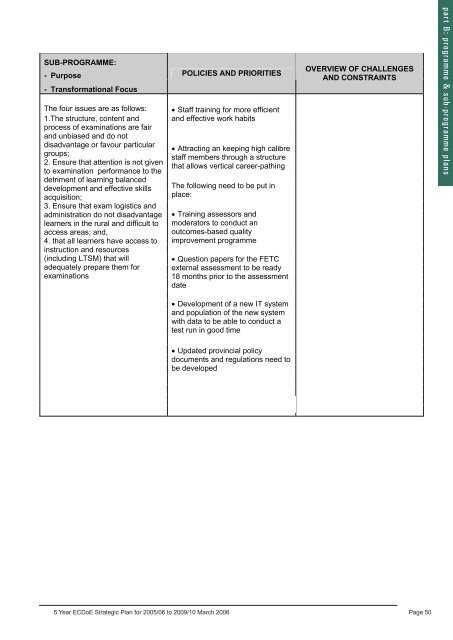 5 Year Strategic Plan 2005/06 - Department of Education