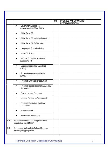 On-site Curriculum Support to Schools and Teachers