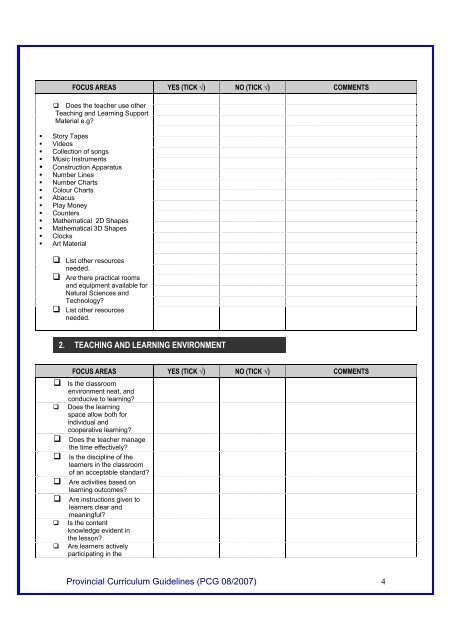 On-site Curriculum Support to Schools and Teachers