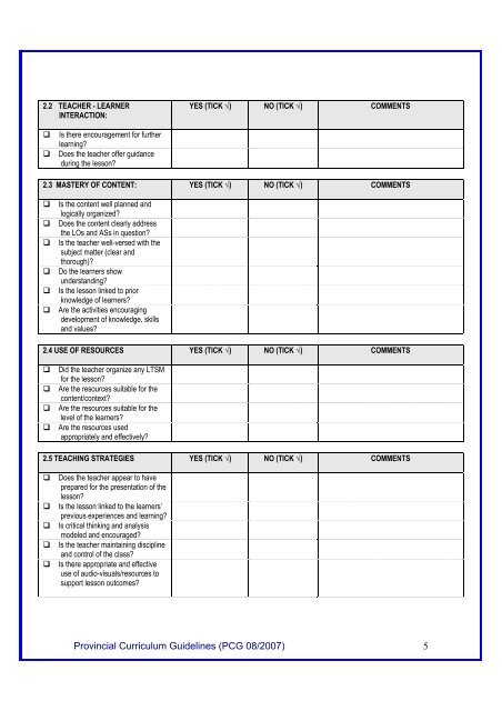 On-site Curriculum Support to Schools and Teachers