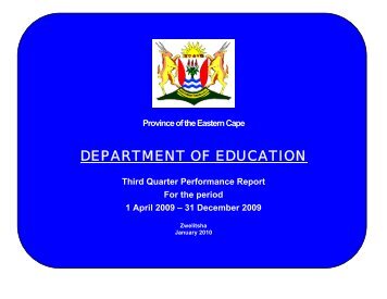 Third Quarter Performance Report for the period 1 April to 31 ...