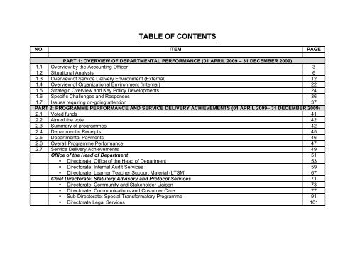 Third Quarter Performance Report for the period 1 April to 31 ...