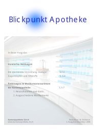 Blickpunkt Apotheke 3/2006 - Kantonsapotheke ZÃ¼rich