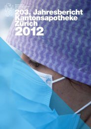 Jahresbericht 2012 - Kantonsapotheke ZÃ¼rich - Kanton ZÃ¼rich