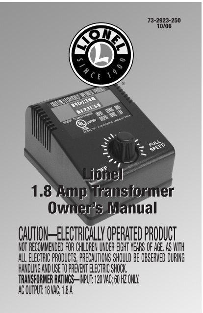 lionel powermax transformer