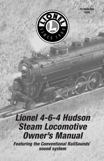Lionel 4-6-4 Hudson Steam Locomotive Owner's Manual