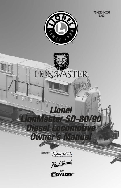 Lionel LionMaster SD-80/90 Diesel Locomotive Owner's Manual