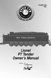 Lionel PT Tender Owner's Manual