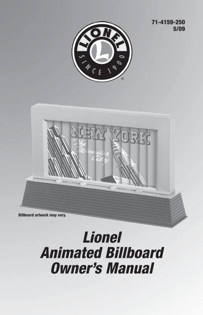 Lionel Animated Billboard Owner's Manual