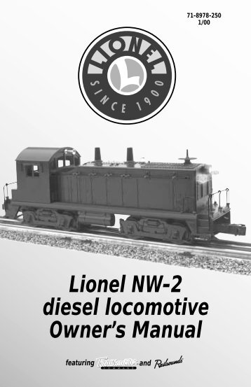 Lionel NW-2 diesel locomotive Owner's Manual