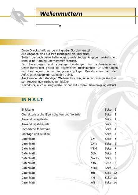 Wellenmuttern Lock Nuts - Romani GmbH