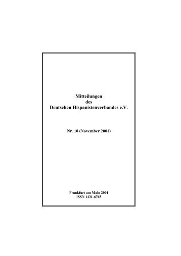 Nr. 18 (November 2001) - Deutscher Hispanistenverband