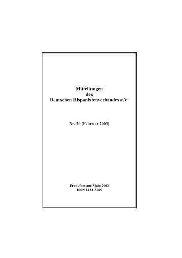 Nr. 20 (Februar 2003) - Deutscher Hispanistenverband