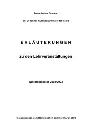 WS 2002/03 - beim Romanischen Seminar! - Johannes Gutenberg ...