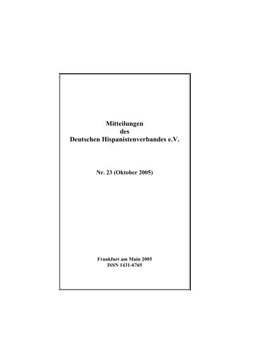 Nr. 23 (November 2005) - Deutscher Hispanistenverband