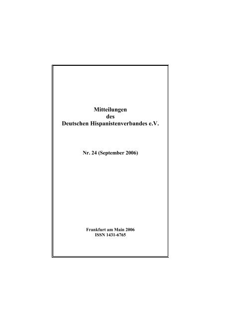 Nr. 24 (September 2006) - Deutscher Hispanistenverband