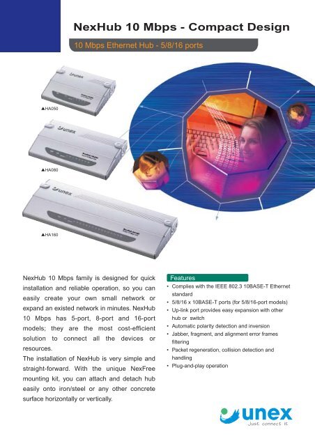 NexHub 10 Mbps - Compact Design - Rombus