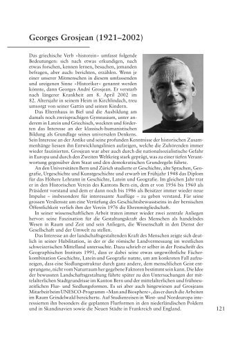 Nachruf Georges Grosjean 1921-2002 - Berner Zeitschrift für ...