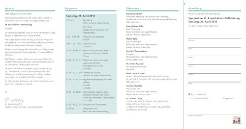 Symposium 14. Rosenheimer PÃ¤diatrietag 2012 ... - RoMed Kliniken